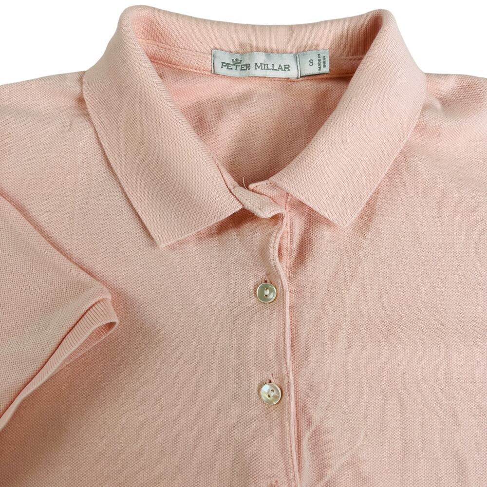 Peter Millar Women's Pink Short Sleeve Polo Country Club of Va CCV Small